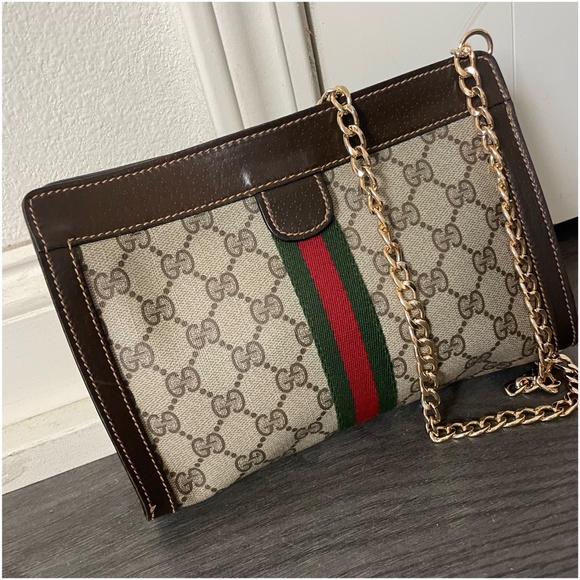 Authentic GUCCI GG Web Sherry Crossbody Bag Purse - Picture 2 of 9